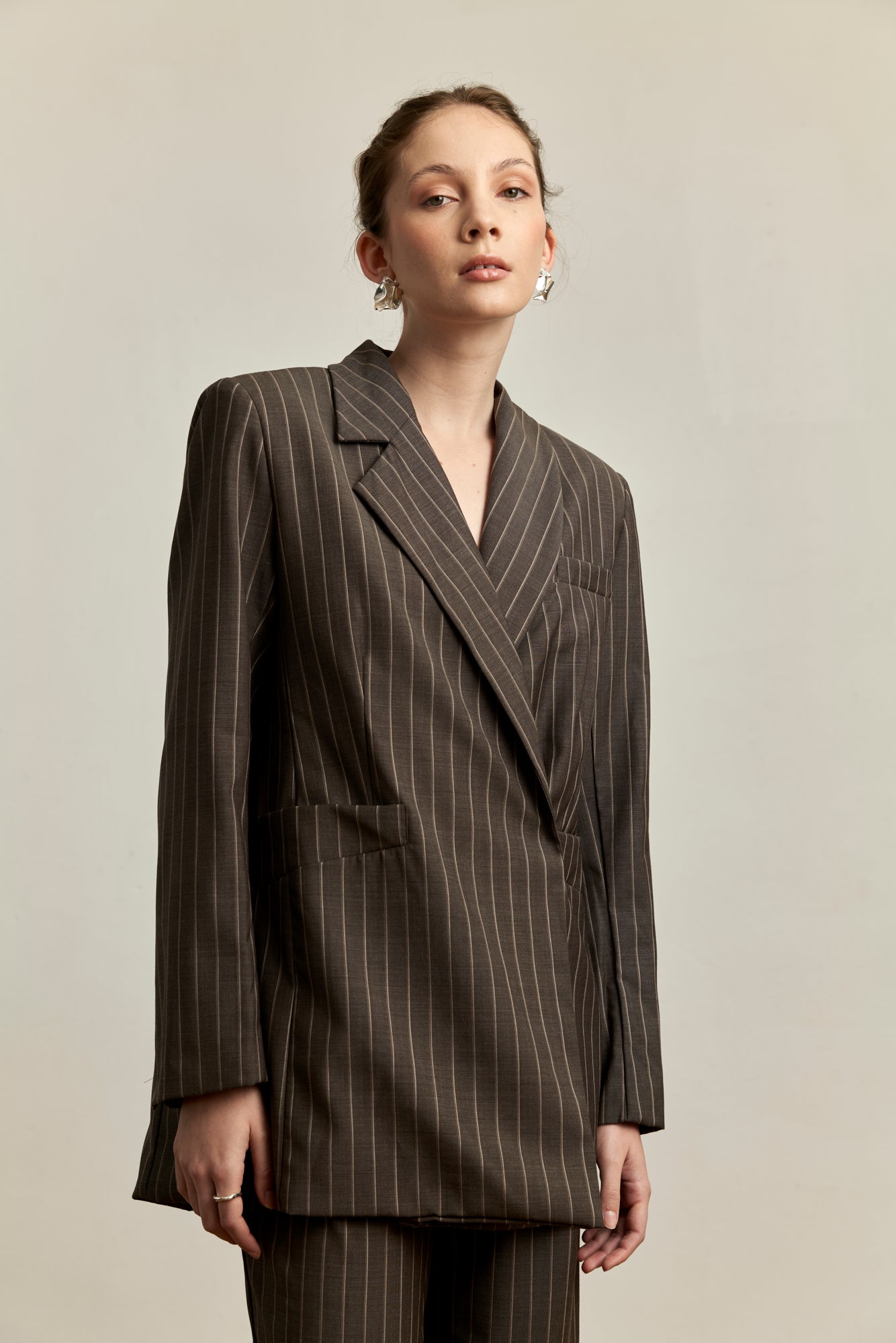 
                  
                    Alora Blazer | Nutmeg Stripe
                  
                