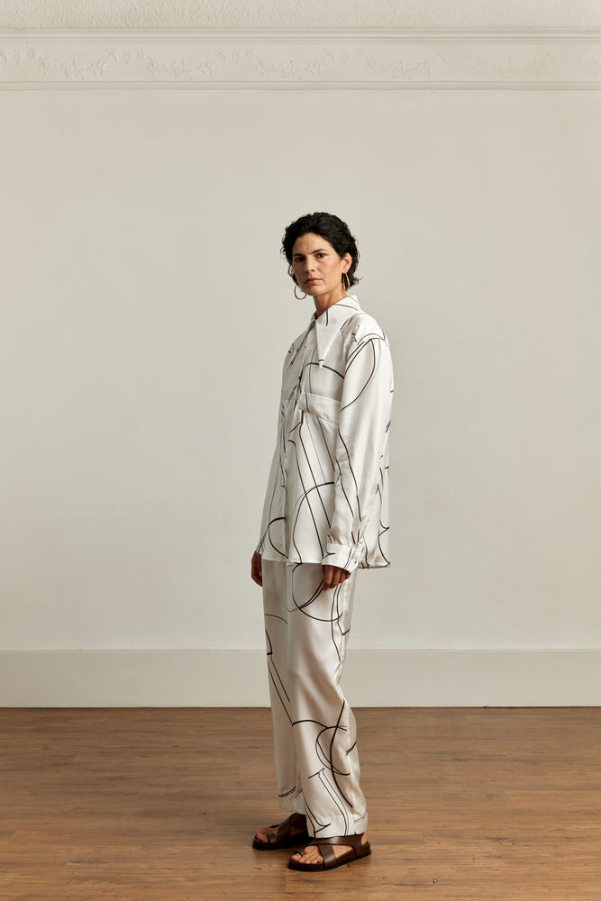 
                  
                    Philomena Shirt | Silk Print Naturale
                  
                