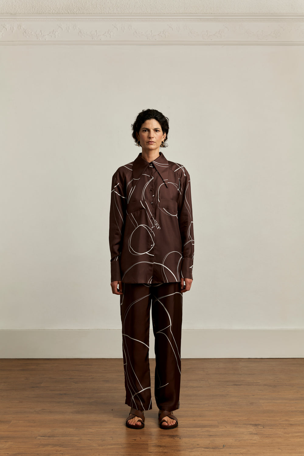 Philomena Shirt | Silk Print Hickory